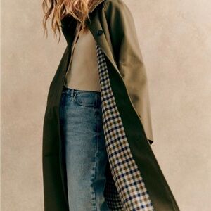 Sezane Clyde Trench Coat in Dark Green